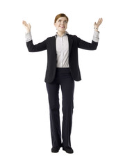 a happy and successful businesswoman