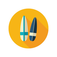 Surfboard flat icon. Summer. Vacation