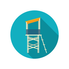 Lifeguard tower flat icon. Summer. Vacation