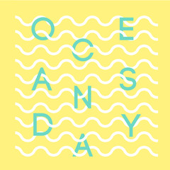 Oceans Day typography design. Vector illustration.