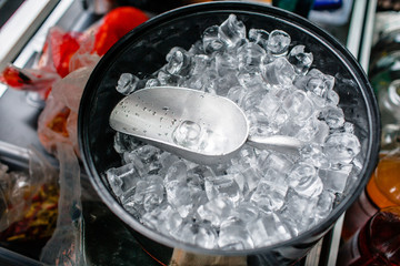 ice Tube in the bucket. coctail party. 