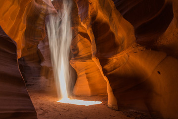 A light beam through the rocks