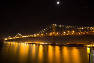 Fototapeta premium bay bridge and moon