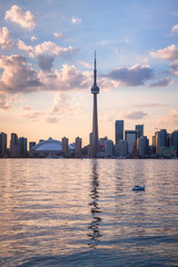 Fototapeta premium View of Toronto Canada Cityscape during sunset