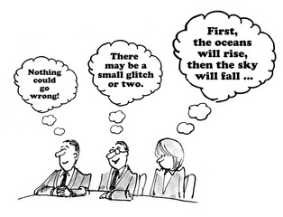 Business cartoon about different perceptions of a recommendation.