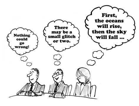 Business cartoon about different perceptions of a recommendation.