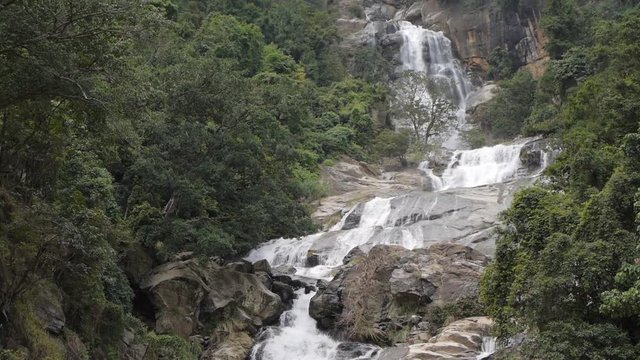Hunnas waterfall. Elkaduwa village, Sri Lanka.