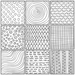 Vector Illustration of Abstract Line Drawing Design Elements
