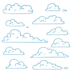 Vector Illustration of Abstract Hand Drawn Doodle Clouds - 111944476