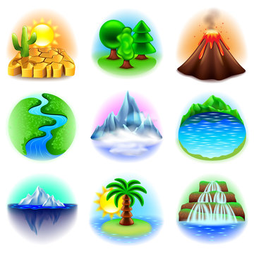 Nature icons vector set