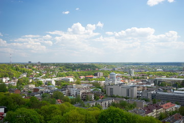 Panorama of Kaunas from the roof of the Cathedral, Lithuania