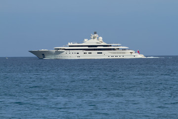 Fototapeta na wymiar Yacht on open sea