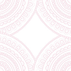 doodle ornament pink pastel card, hand drawn vector illustration