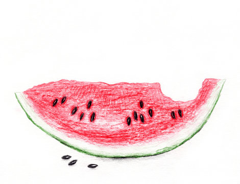 Slice of watermelon/Pencil drawing of watermelon slices