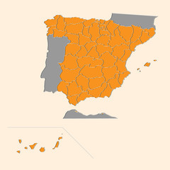 Map of Spain with islands