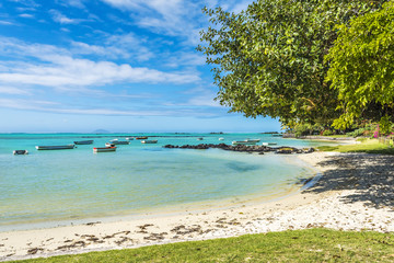 Peaceful beach at Cap Malheureux, Mauritius