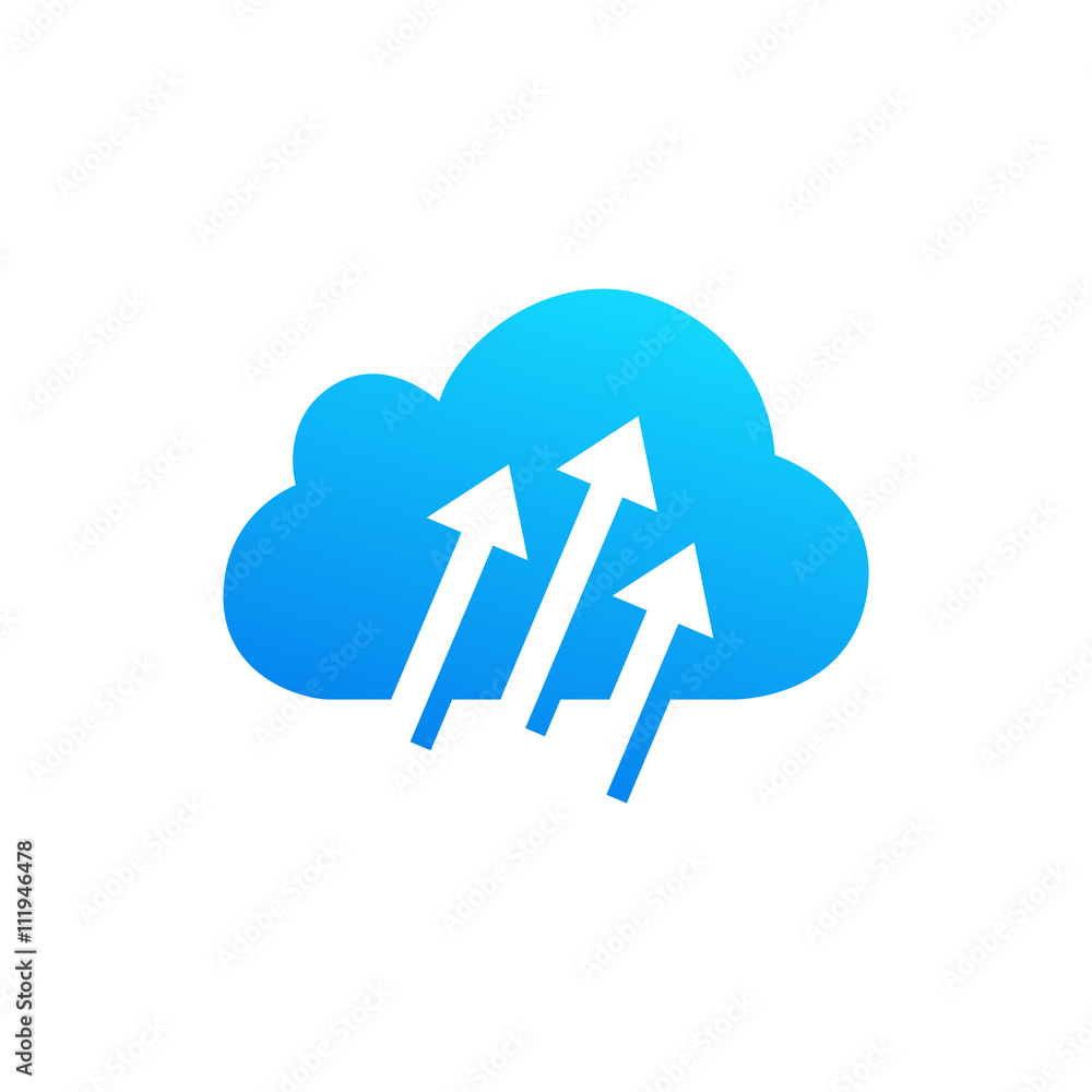 Wall mural cloud computing and storage vector logo. technology design template. cloud computing logo. cloud tec