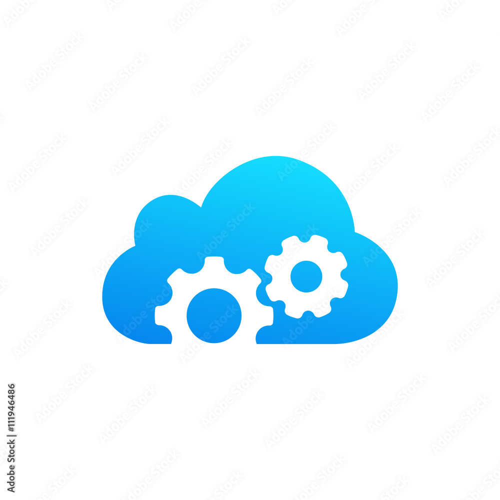 Wall mural cloud computing and storage vector logo. technology design template. cloud computing logo. cloud tec
