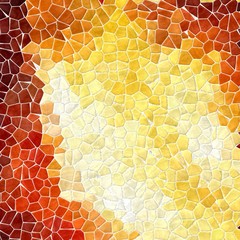 mosaic fiery yellow, orange and red pattern texture background with white grout