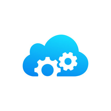 Cloud computing and storage vector logo. Technology design template. Cloud computing logo. Cloud technologies logo. Cloud logo. Best cloud technologies logo. Cloud Setting