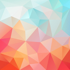 vector abstract irregular polygon background with a triangular pattern in pastel pink, orange and blue colors