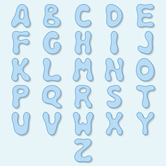 Vector blue alphabet
