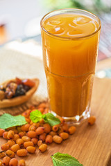fruit drink with sea buckthorn
