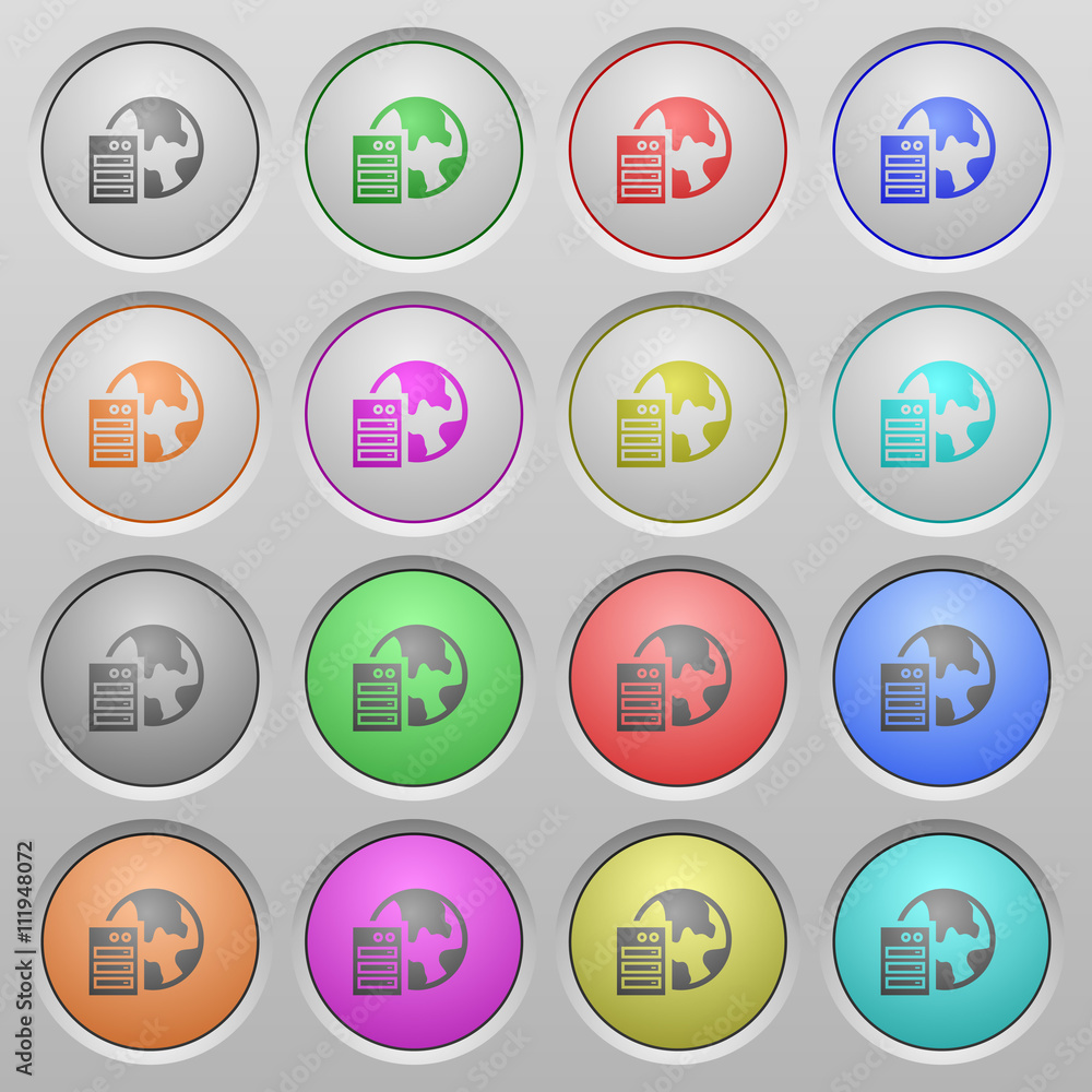 Aufkleber web hosting plastic sunk buttons