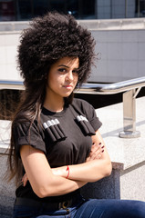 young girl in a Caucasian cap