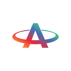 Obraz premium Abstract Letter A Symbol. Colorful creative Word Art. Universal vector icon.