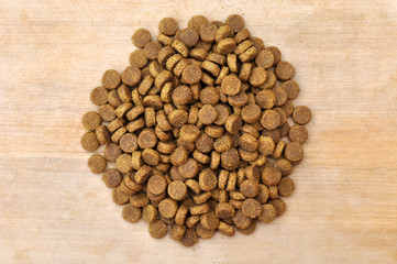 Cat Food On Wood Table Background