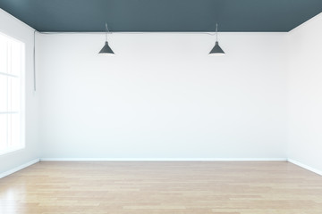 Interior with blank concrete wall