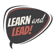 learn and lead retro speech bubble