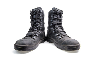 Pair of leather military boots