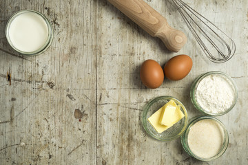 Overhead shot of Baking ingredients
