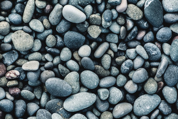 Smooth pebbles on the shore.