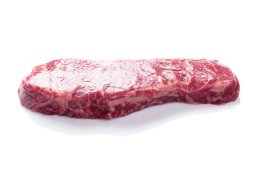 Raw striploin steak