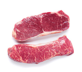Raw striploin steak