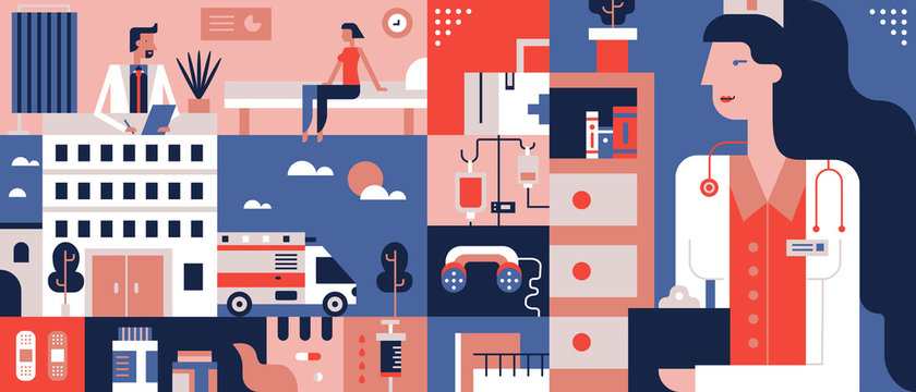 Clinic flat background