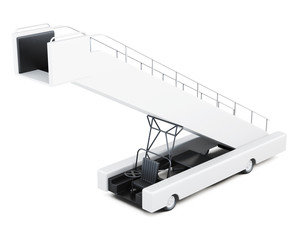 Boarding ramp isolated on a white background. 3d rendering.