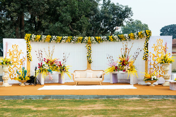NEW DELHI, INDIA - December 8, 2015: Indian wedding stage