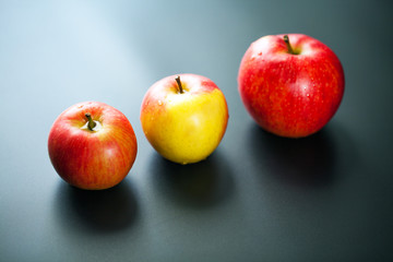 red apple isolated on a black background