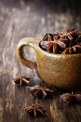 Star anise spice fruits