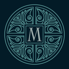 Vintage vector monogram. Elegant emblem logo for restaurants, hotels, bars and boutiques. It can be used to design business cards, invitations, booklets and brochures