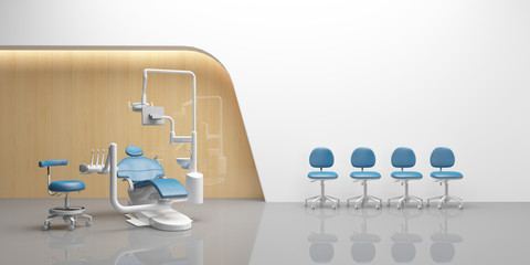 Interior 3d rendering Dental clinic for your art work