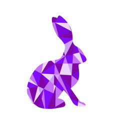 purple shapes abstract bunny. Animal isolated