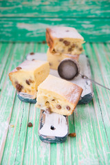 Cottage cheese casserole with raisin
