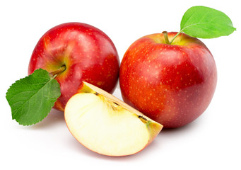 Fototapeta na wymiar red apples isolated on the white background