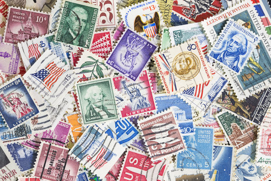 Different postage stamps from United States