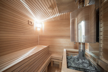 Sauna in modern house. Banja.